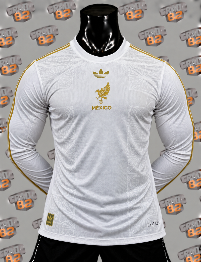 México blanco manga larga